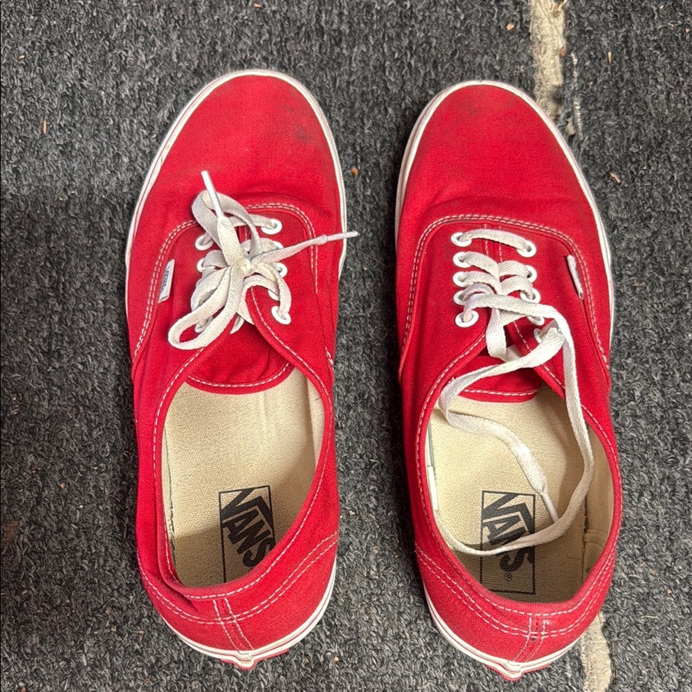 Vans Bold Red Sneakers with White Accents